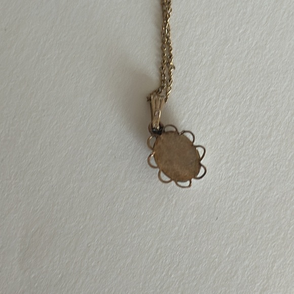 Vintage gold filled chain and pendant. With white opal. - Picture 6 of 7